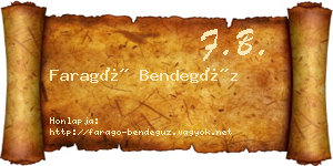 Faragó Bendegúz névjegykártya